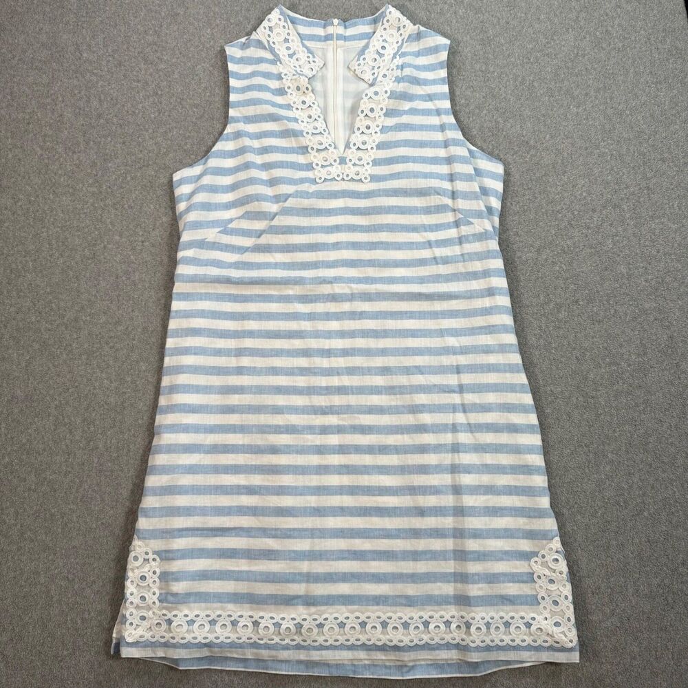 Eliza J Blue and White Striped Mini Dress